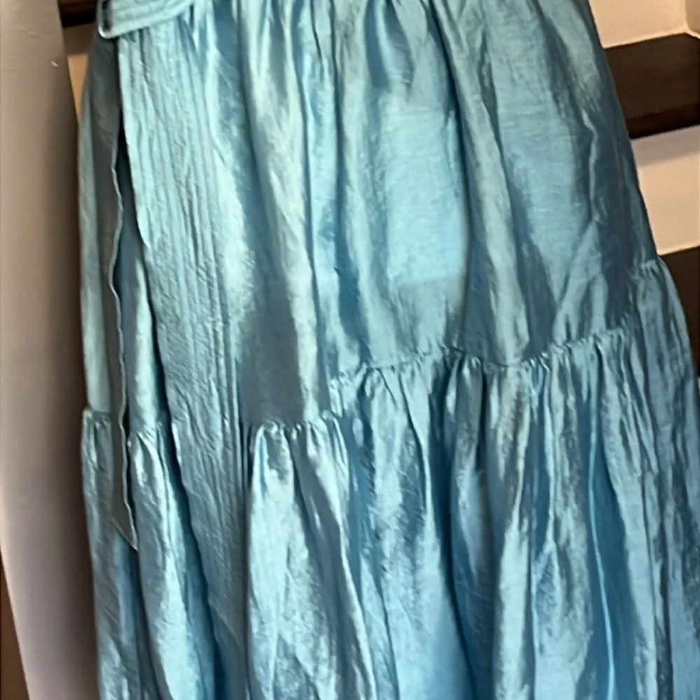 Luminary Fine Collection stunning Blue off one shoulder dress. Worn once. Lg. - Picture 5 of 16